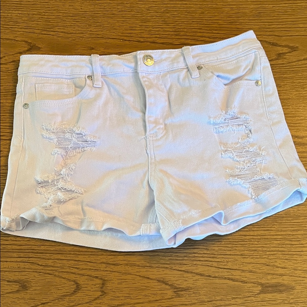 Almost Famous Light Blue Distressed Jean Shorts
